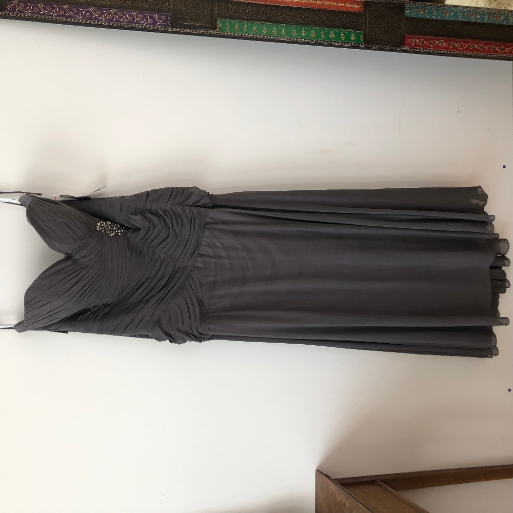 Grey Mermaid Tulle Evening Gown by Serena